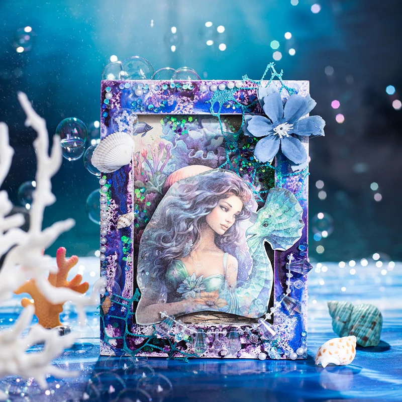 Yoofun 30pcs Underwater Fantasy Vintage Mermaid Collage Decor Material Paper Creative DIY Junk Journal Stationery Papers 3