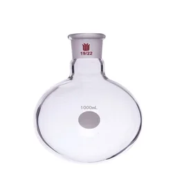 SYNTHWARE Single neck round bottom ball bottle, Joint 19/22, Capacity 5mL-1000mL, Borosilicate Glass Flask, F30