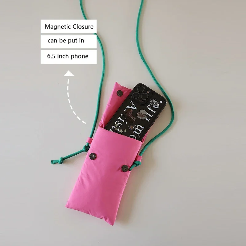 Cute Phone Bag Simple Green Rose Red