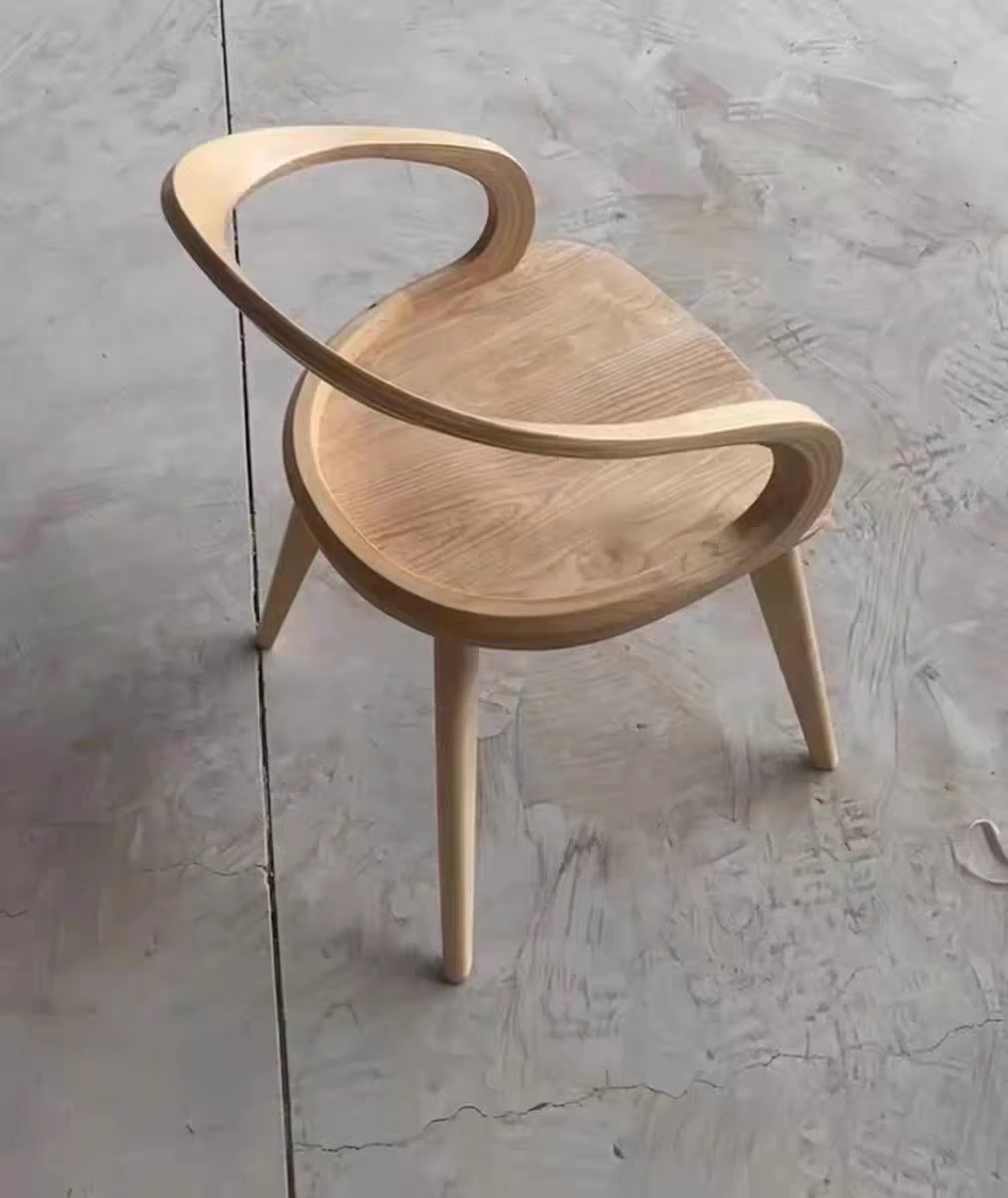Description Picture 3 of item2 Pcs Nordic Simple All Solid Wood Ribbon Chair Home Living Room Dining Chair Home Furniture Chaise