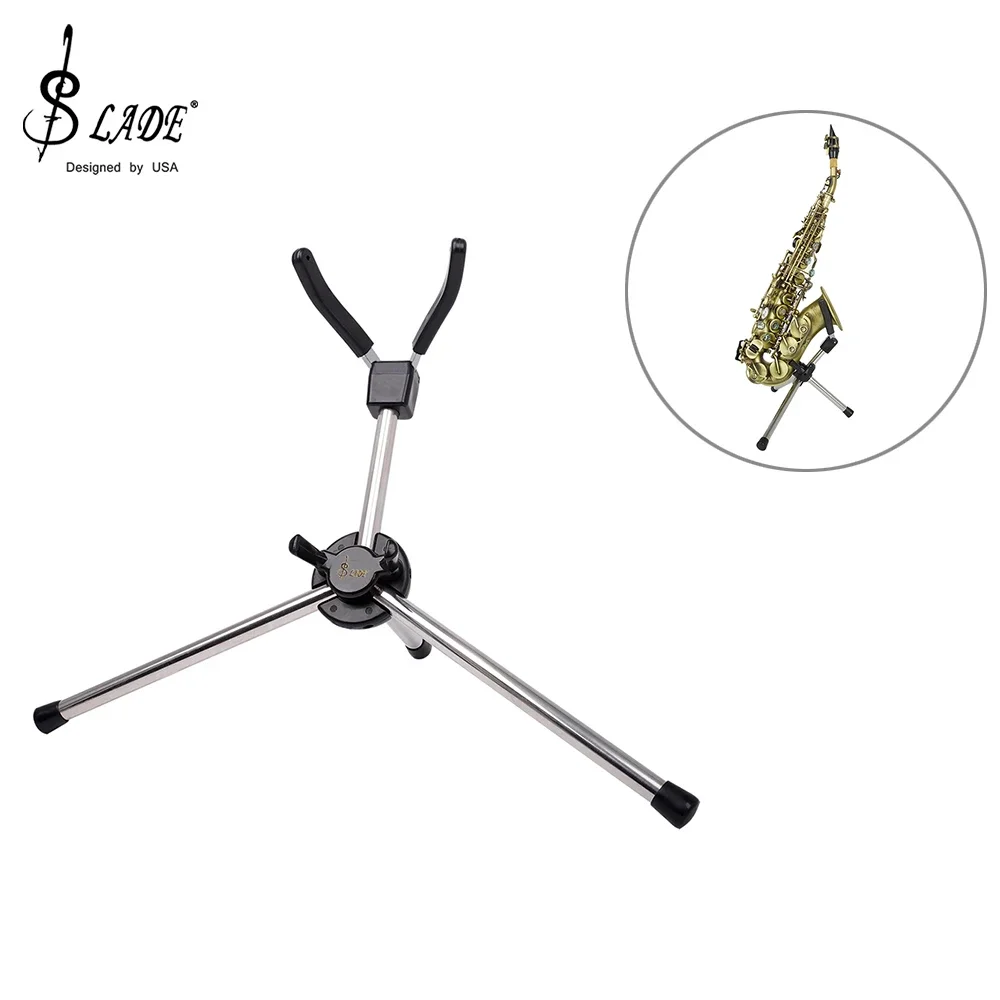 Saxophone Stand SLADE Foldable Portable Alto Tenor Soprano Saxophone Stand Sax Tripod Holder Bracket Saxophone Woodwind Instrument Accessories