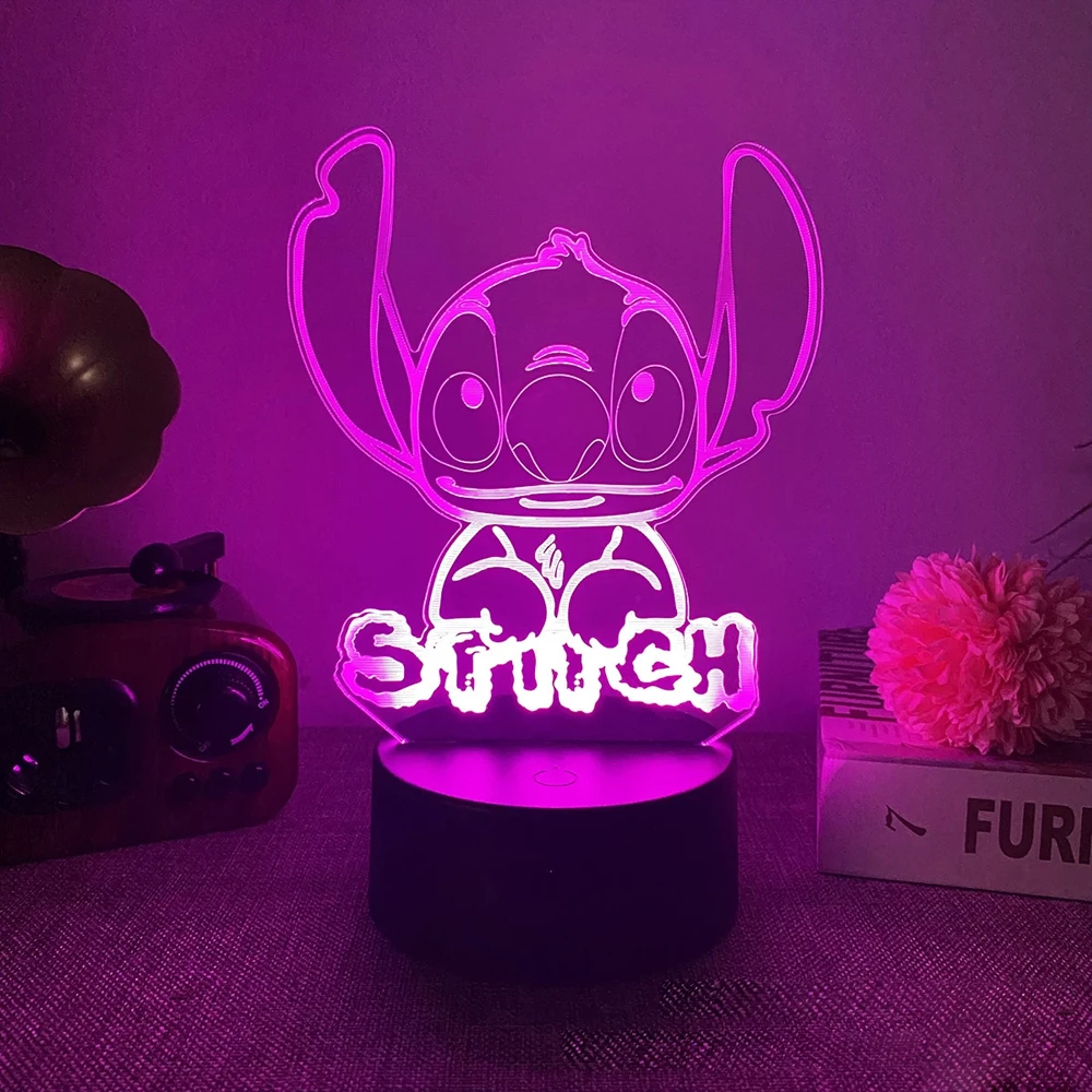 3D Illusion Stitch 7/16 Color LED Night Light Smart Touch Room Decor Bedside Night Light Birthday Valentine's Day Christmas Gift