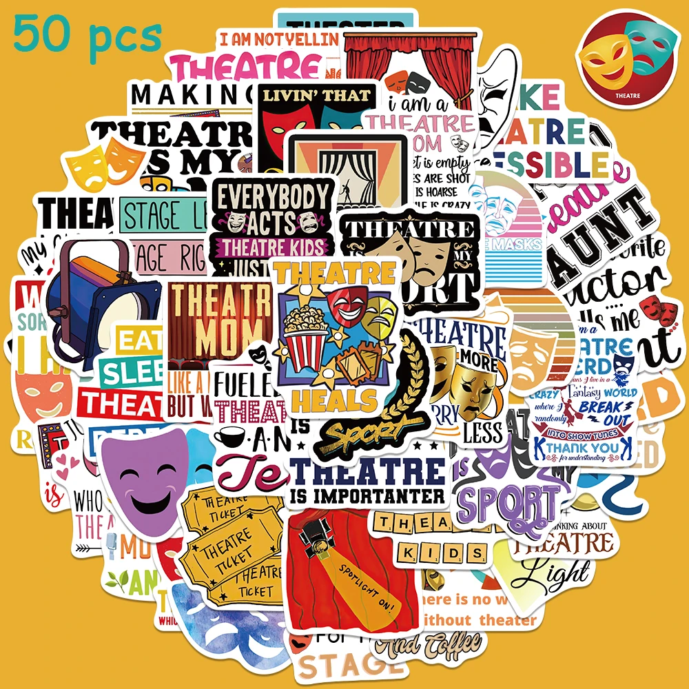 50pcs MAKE THEATRE ACCESSIBLE Stickers Aesthetic Graffiti Decals For Laptop Luggage Skateboard Scrapbook Waterproof Stickers 100pcs singer taylor swift graffiti sticker aesthetic decorative luggage cup laptop phone scrapbook kid toy waterproof stickers