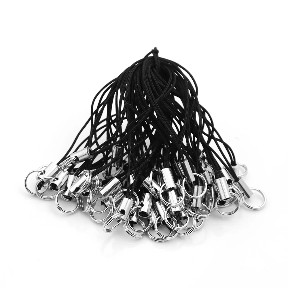 50pcs Durable Lanyard Rope with Jump Ring for DIY Keychain and Pendant Accessories