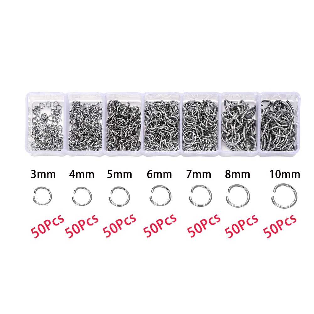 Stainless Steel Jewelry Making Kit: Lobster Clasps, Jump Rings, Crimp Beads, and Caps