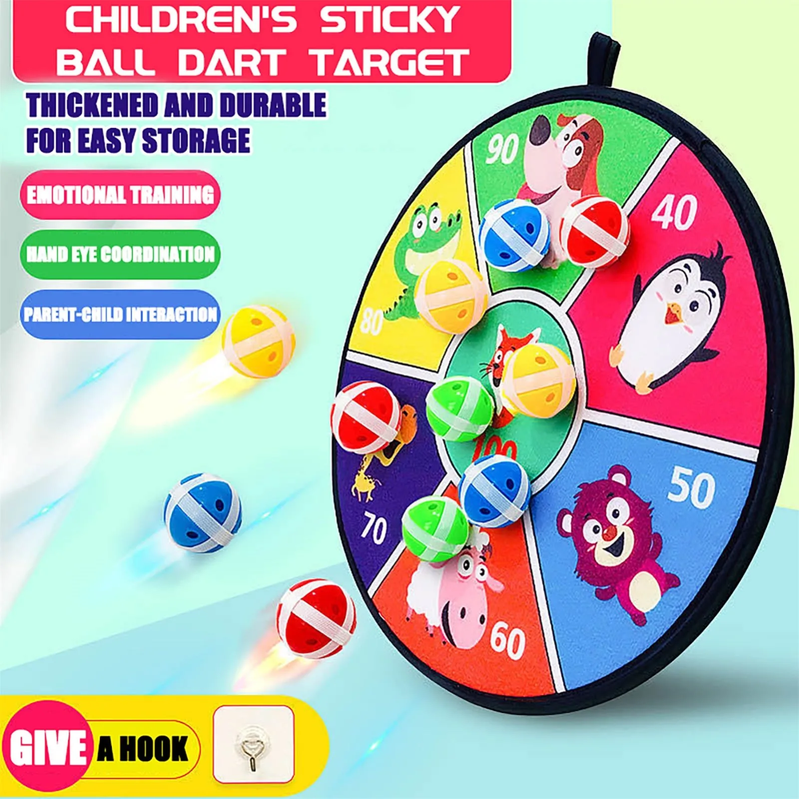 Colorful Number, Fruit And Animal-Themed Dartboard Game for Kids Safe Darts with Fun Designs Party Interesting Games 5
