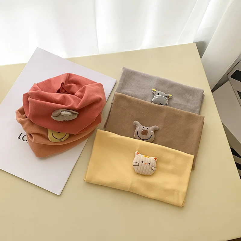 1pcs Baby Scarf Cartoon Cotton Children's Korean Version Warm Hood Scarf for Boys and Girls Accessories Winter Baby Clothing