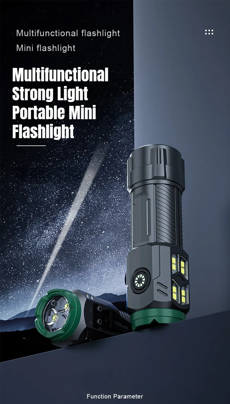 Bâton Torche De Sécurité Extérieur - Lampe De Poche LED Multifonction, Alliage Aluminium (Multicolore)