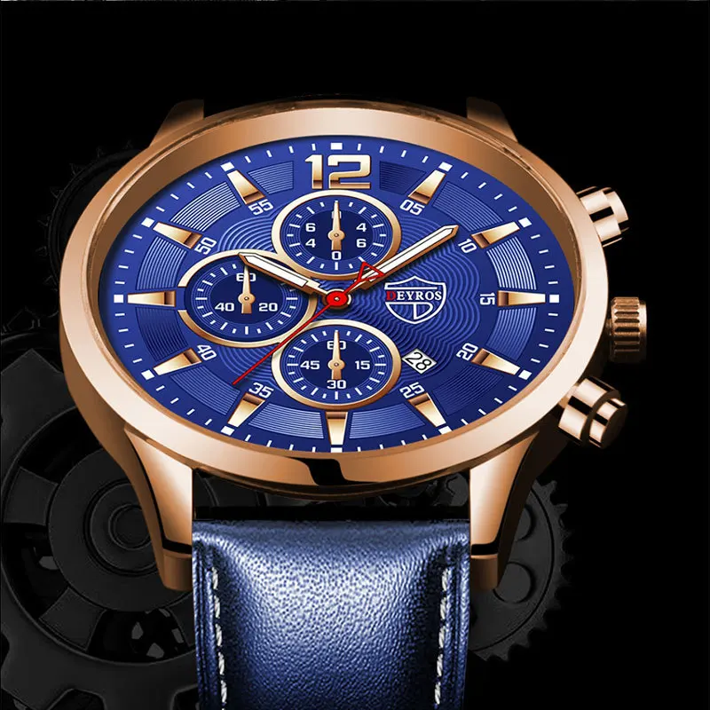 

Business Men's Watches Advanced Watch Fashion Gift Wristwatch Top Leather Brand Luxury Mens Gifts Quartz Wristwatches Herrenuhr