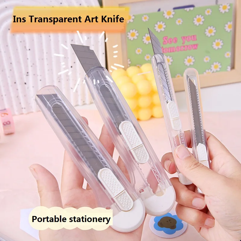 Art Knife 30 Degree Transparent Handmade Paper Cutter Knife 9mm Box Cutter Student Stationery Handmade Utility,utility knife,paper cutter,carving knife,metal carving knife,box cutter,cutting knife,art knife,paper cutting knife,box opener