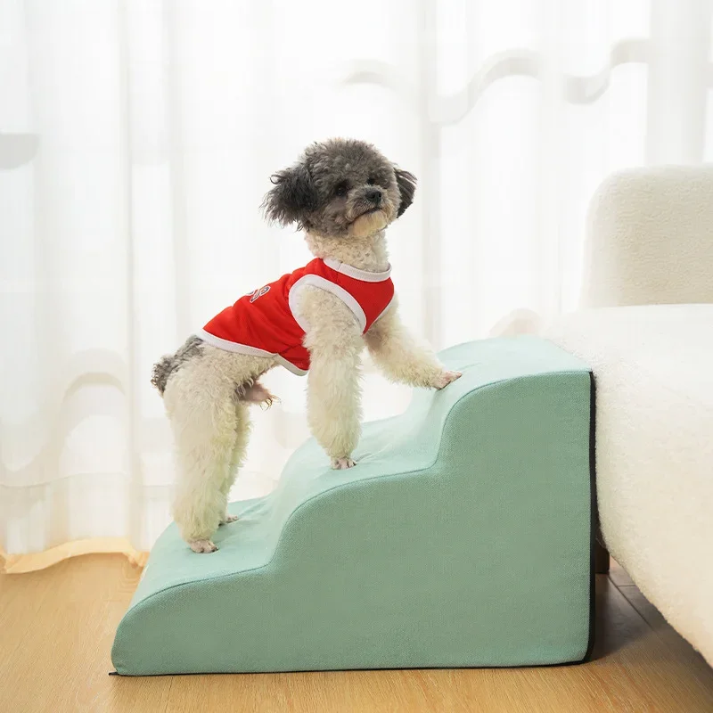 Pet Ramp Dog Anti Slip Staircase Memory Sponge Detachable and Washable 3 Layer Dog and Cat Training Staircase Pet Supplies