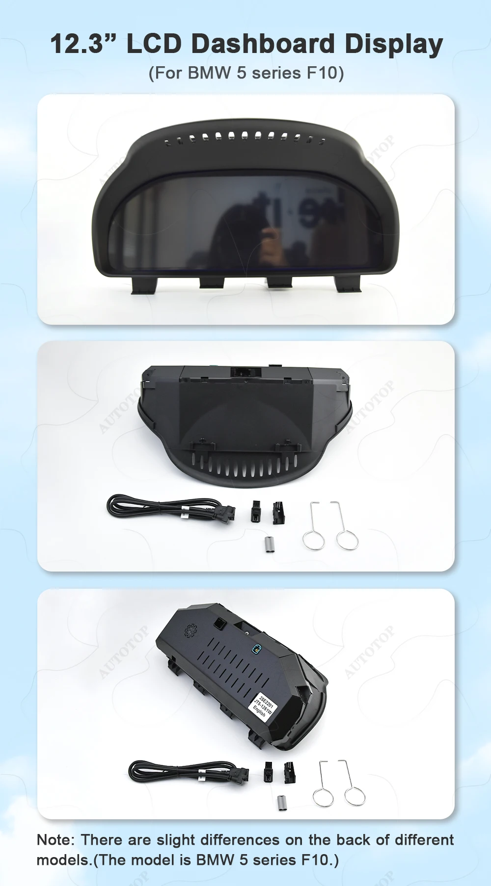 AUTOTOP 12,3 Zoll 1920*720 Auto LCD Digital Dashboard Panel Für BMW X4 F26 2011-2018, Carplay Android Mirroring TPMS, Tacho Scheibe – Detail 2