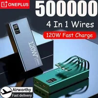 Oneplus 120W 50000mAh High Capacity Power Bank 4 in 1 Cables Fast Charging Power Bank Portable Charger for iPhone Samsung