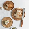 20/25/30cm Acacia Wood Serving Platter Tray Retro Round Pizza Salad Plate Fruit Dessert Tray Wooden Bread Cake Snacks Dishes 3