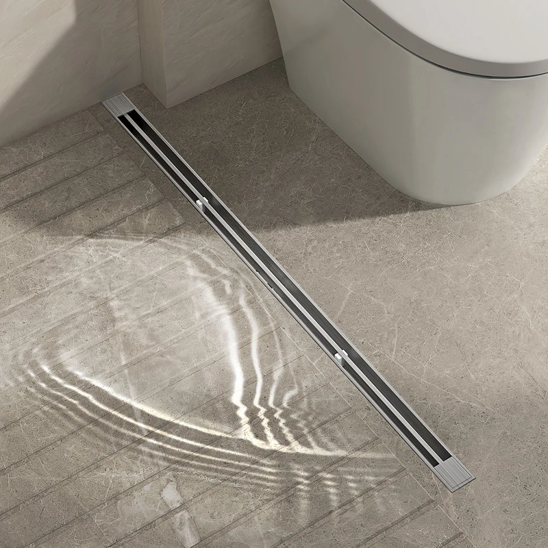 

Odor Proof Shower Drain Stainless Steel Shower Drain Bathroom 100cm Brushed Narrow Linear Anti-Odor Core Floor Drain