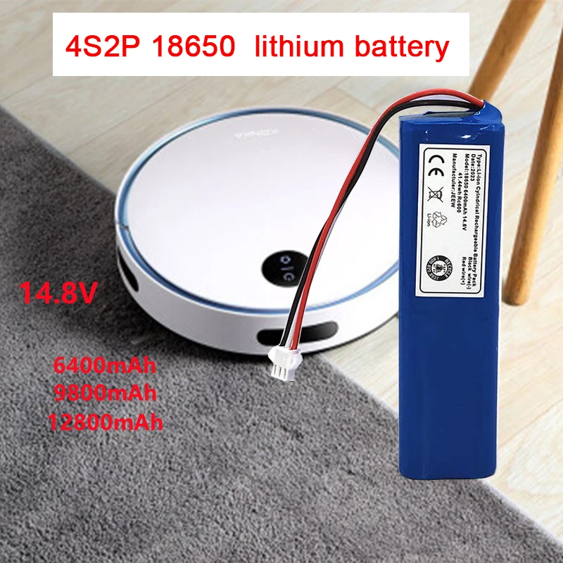 

New 4S2P 14.8V 6400mAh/9800mAh/12800mAh 18650 lithium-ion battery, suitable for V8s X750 Pro robot vacuum cleaner battery
