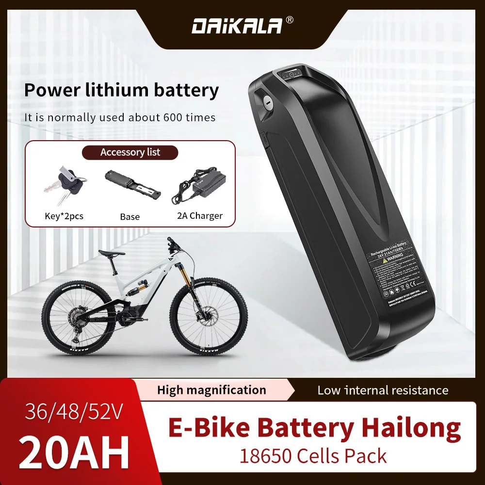 

36V 48V 52V 20Ah Hailong Ebike Battery 30A BMS 350W~1000W Electric Bicycle Battery Free Shipping and Duty-Free Gift Charger