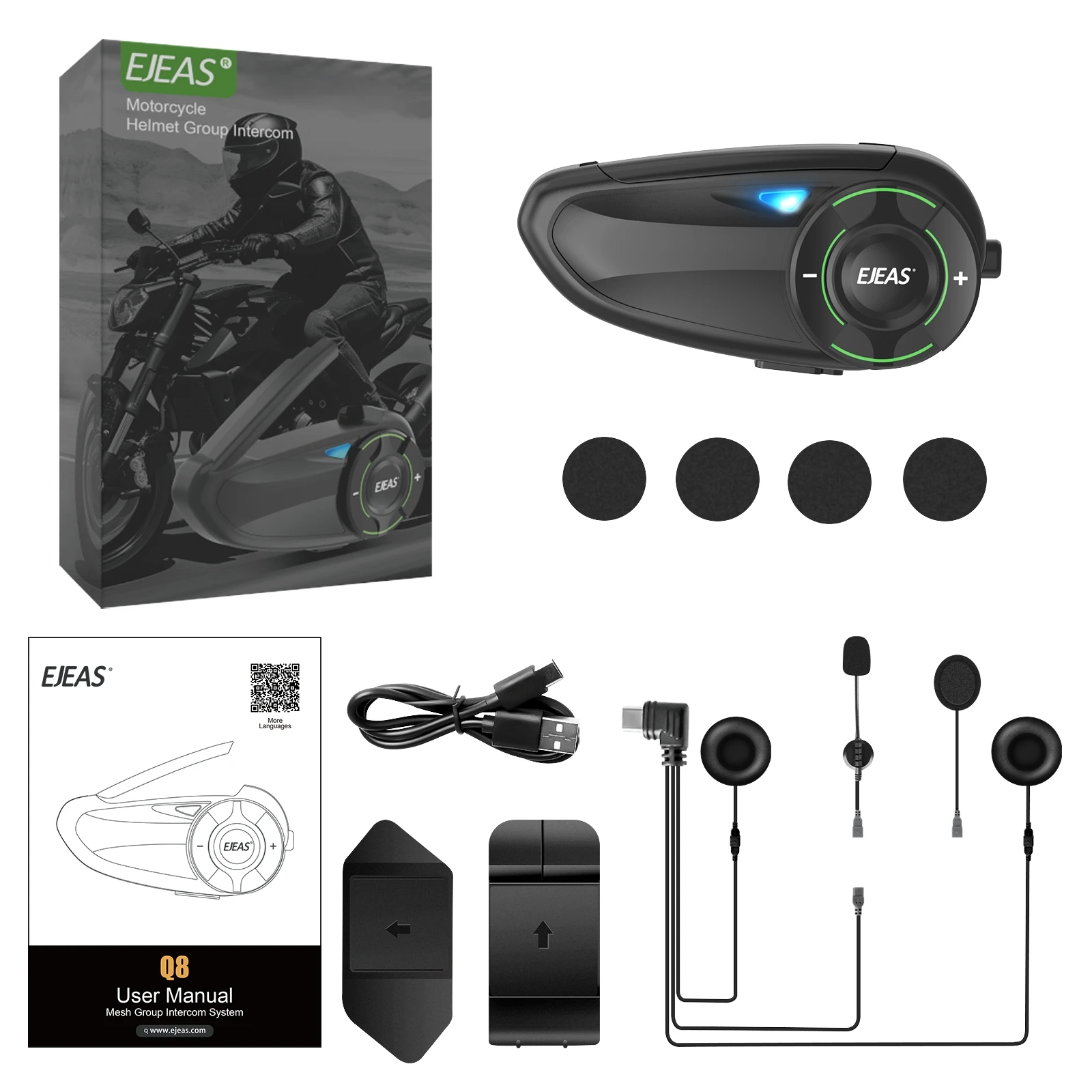 EJEAS  , ޽ ý, IP67  ,   , 6  ̴ ǽð ȭ, Q8, 1PC