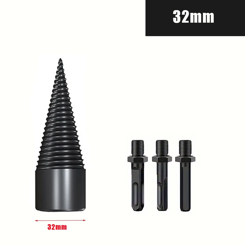 Wood Splitter Cone For Electric Drills 2-Pack Firewood Log Splitter Drill Bits - 45mm & 32mm Wood Splitting Cones Electric Drill Attachments