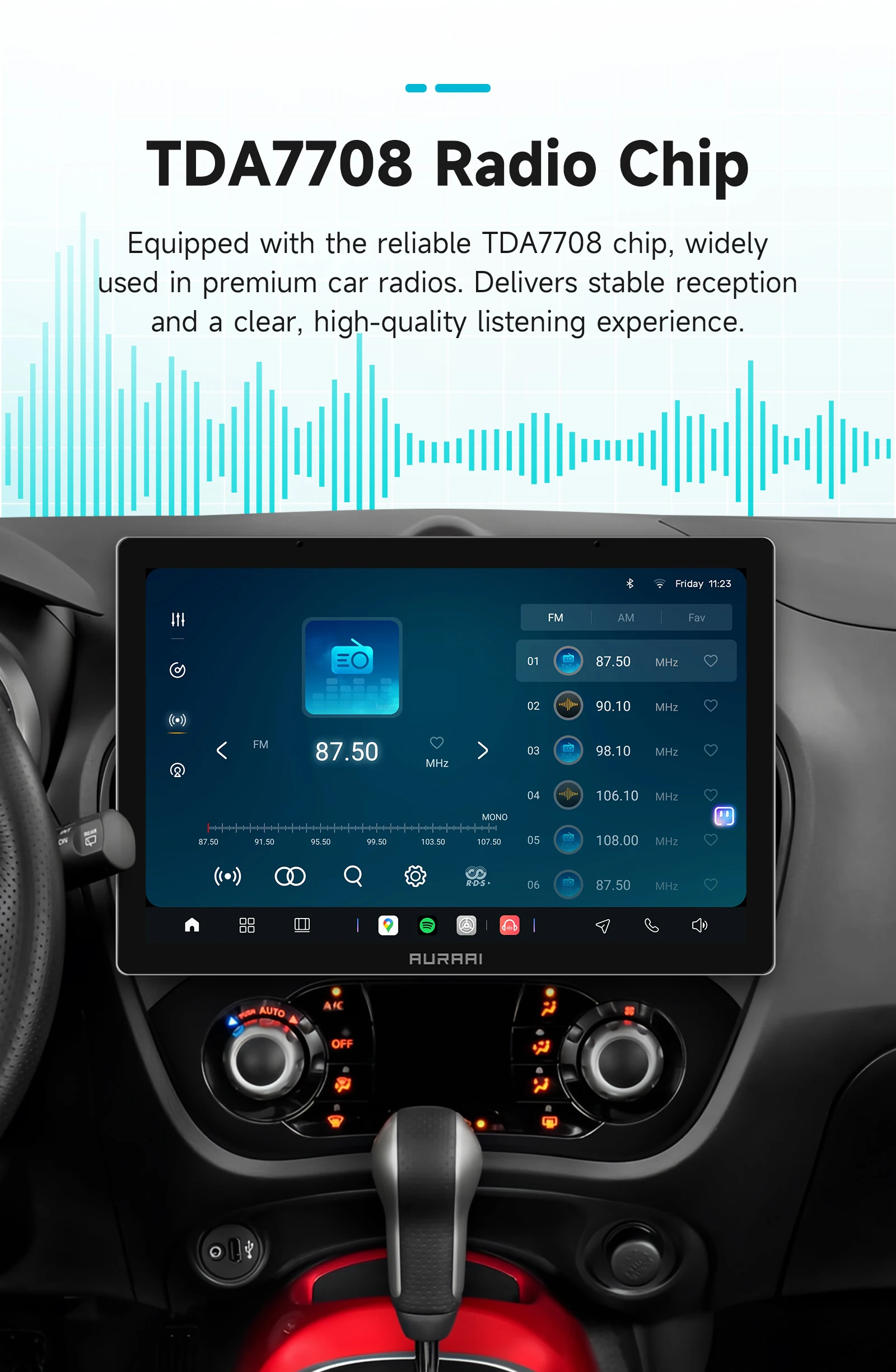 AURAAI ADAS 2K Bildschirm Autoradio für Nissan Juke YF15 2010 - 2014 Kabelloses CarPlay Android Auto Radio Ultra HD 2K Display 7870 – Detail 23