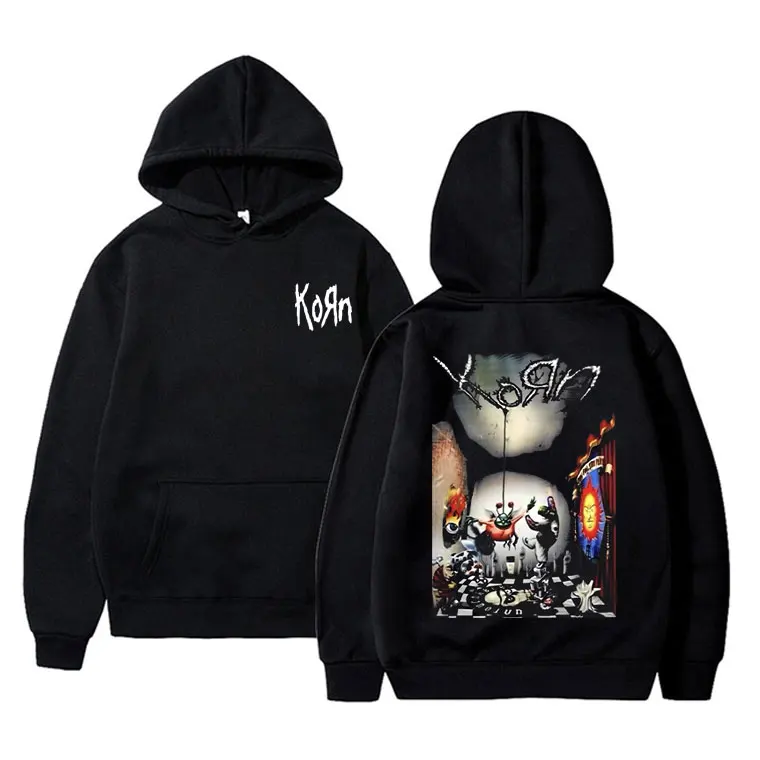 

Best Rock Band Korn Graphic Print Hoodie Men Women Casual Oversized Harajuku Hoodies Male Vintage Gothic Sweatshirts Streetwear