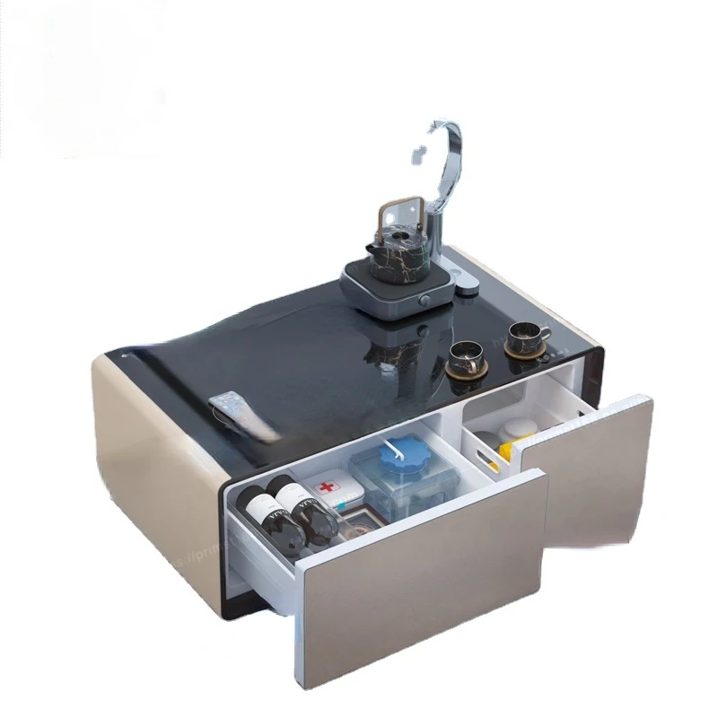 

Modern new smart refrigerator coffee table with storage cabinet
