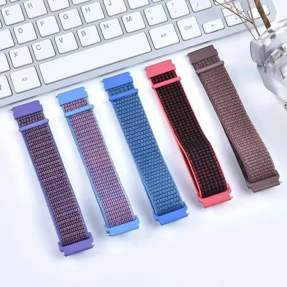 22mm Nylon Sport Wristband Strap in Colorful Design