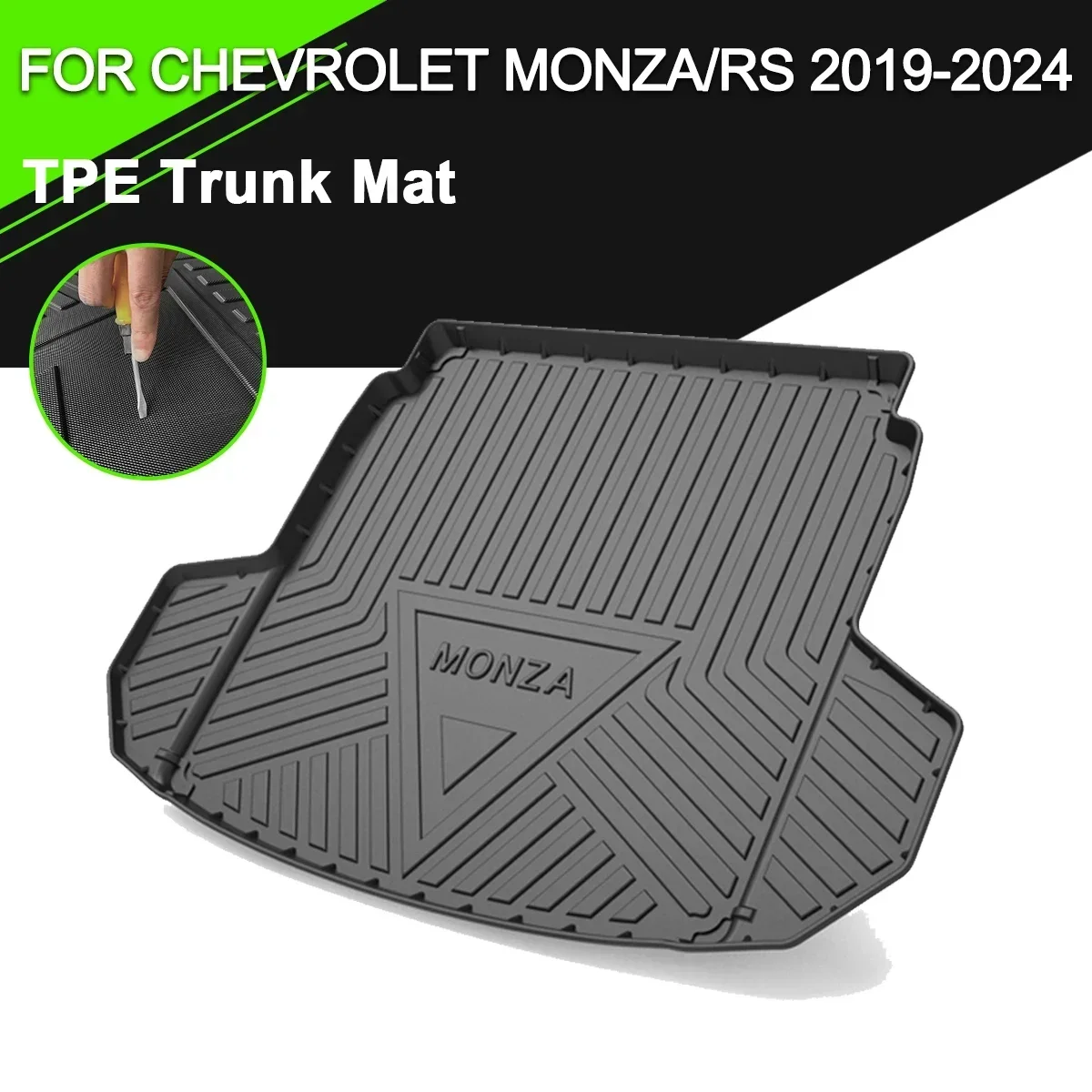 

Car Rear Trunk Cover Mat Rubber TPE Non-Slip Waterproof Cargo Liner Accessories For Chevrolet Monza/Monza RS 2019-2024