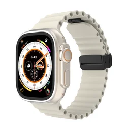 Magnetic Silicone Buckle Strap for Ultra 1 2 49MM (12starlight)