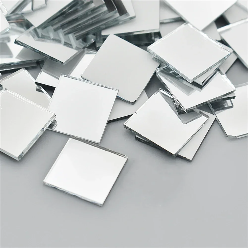 DIY Disco Ball Glass Mirror Stickers Self-Adhesive Wall Sticker Mirror Glass Cube Patches 100PCS 10X10MM