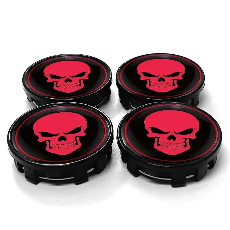60mm Skeleton logo Wheel Center Cap 4Pcs for Ford Mercedes Benz Volkswagen golf BMW audi Tesla FIAT KIA Volvo