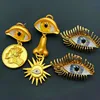 Personality Eyes Stud Earring Devil's Eye Nose Portrait for Women Jewelry Brass European Court Style Retro 1