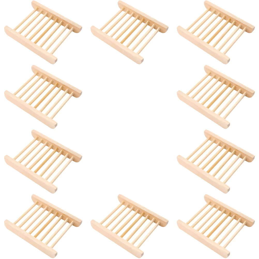 

Soap Dish Bathroom Large No Punching Drain Storage Rack 10pcs Tray Holder Dishes for Bar Natural Display Shelf