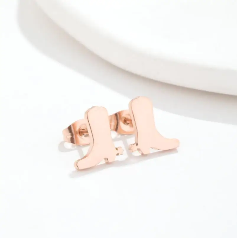 Mini Fuß Fußabdrücke Piercings für Ohren Goldene Edelstahl Ohr Piercing Ohrstecker Koreanische Mode Ohrringe Trend 2023 – Detail 2
