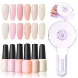 Gel Nail Polish Kit with 6 Colors and Portable UV Lamp (GL - SCD06 - 13)
