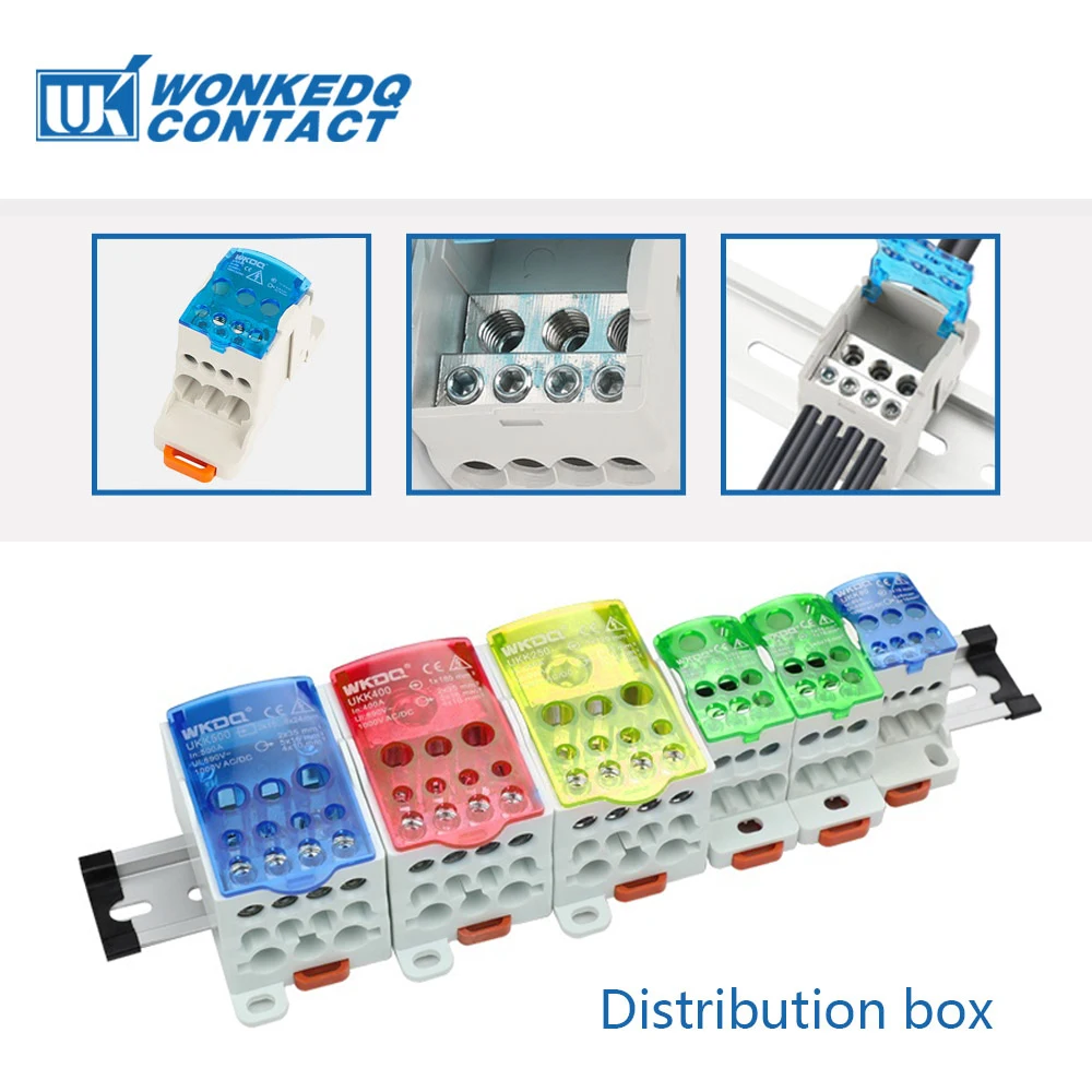 UKK400A DINレール端子台 1つで複数出力 配電ボックス