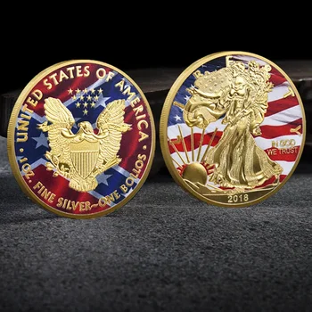 Liberty Eagle Dollar Painted Collectible Replica Coin