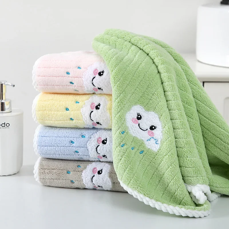 2size Children Towels Baby Face Towel Soft Embroidered Absorbent Cotton Bath Towels for Newborn Kids Handkerchief Shower Stuff