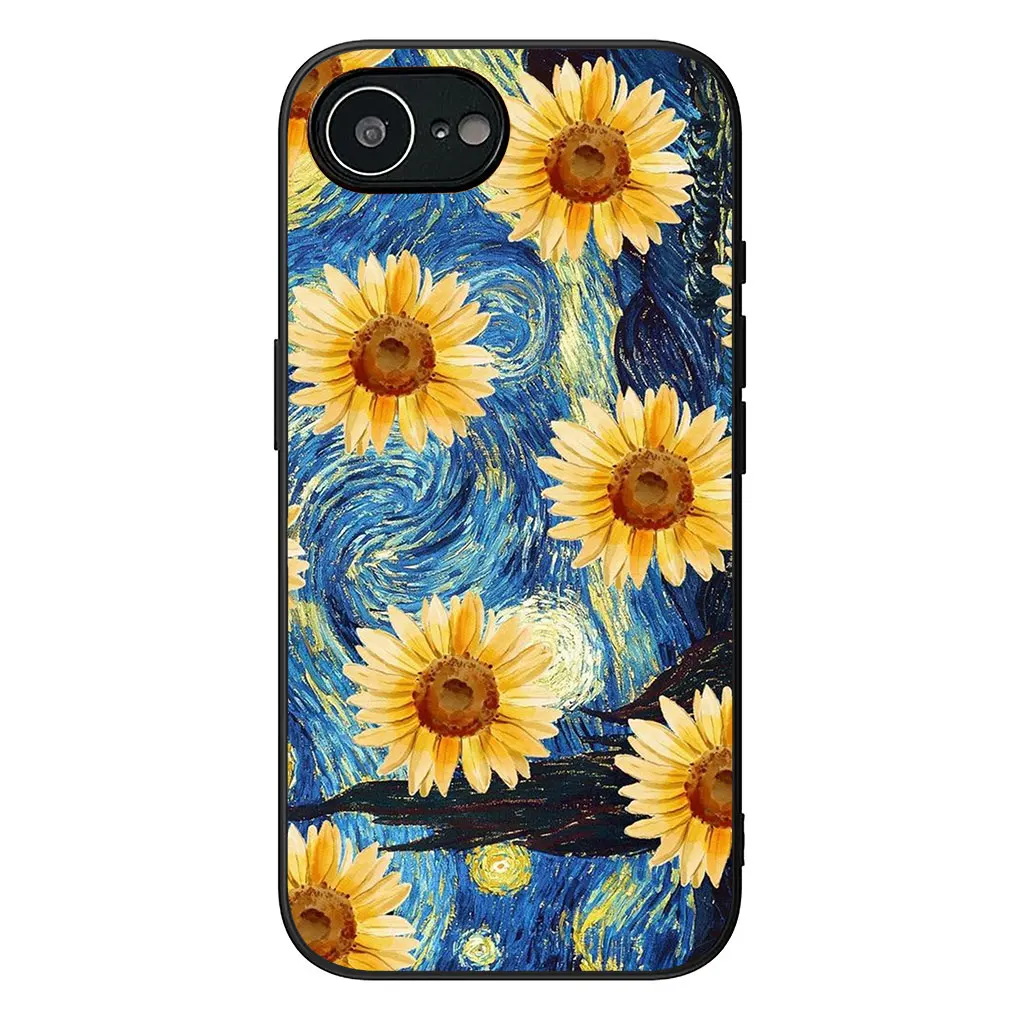 Sunflower Van Gogh Starry Night Soft Phone Case Cover