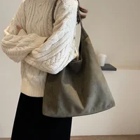 Sac à main Vintage en daim pour femmes, sac à bandoulière de grande capacité, couleur unie, Simple, décontracté, sac de banlieue rétro, automne et hiver 4