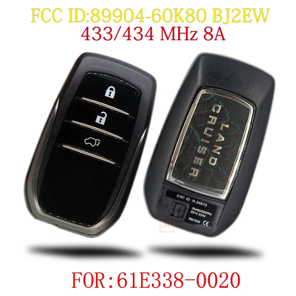 BaoJiangDd car key Fit for Smart Remote Key 433/434MHz Land Cruiser 2016-2017 Genuine Smart Key 89904-60K80 BJ2EW 61E338-0020