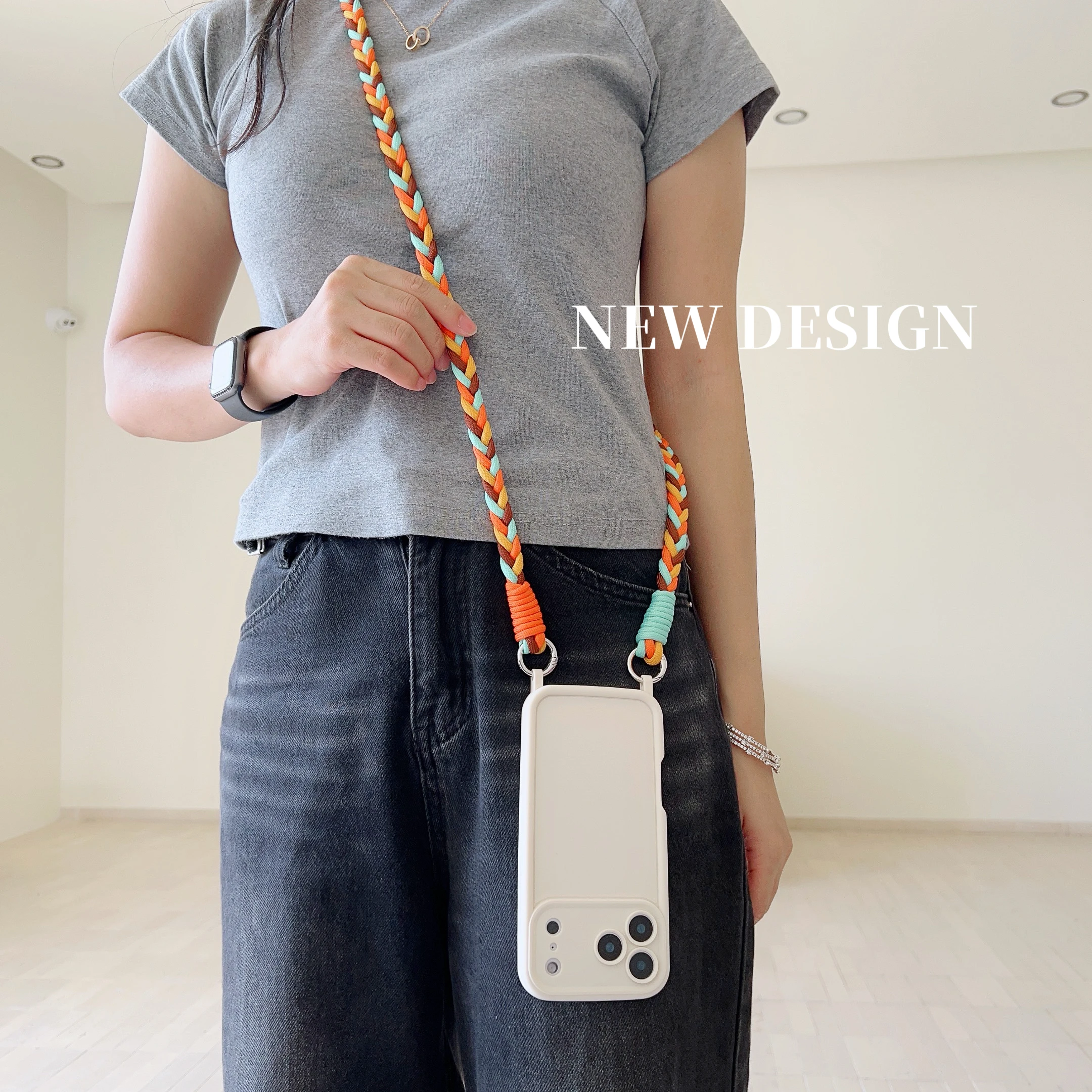 Hand-Woven Lanyard Protective Crossbody Phone Case with Long Rope Strap