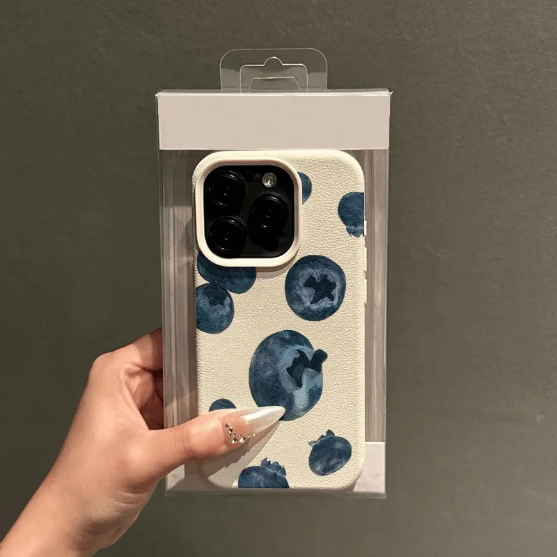 Minimalist Blueberry Pattern Silicone Bumper Phone Case