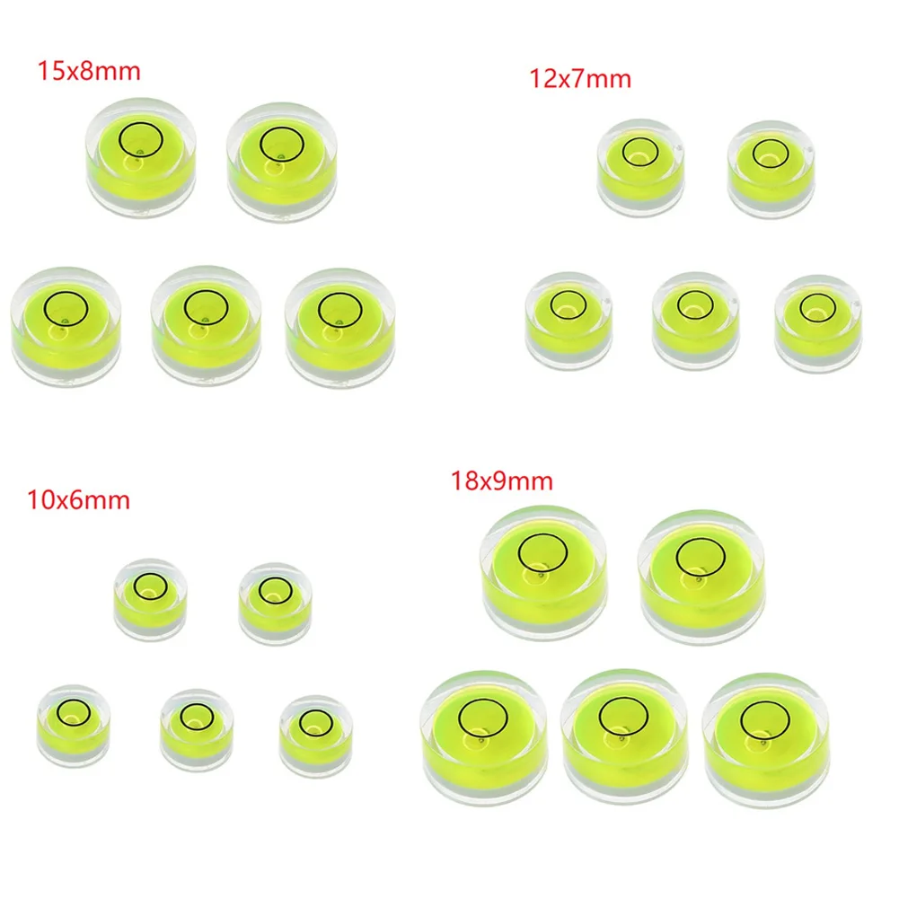 

5pcs Round Bubble Spirit Level Precision Horizontal Bubble Green Bulls Eye Horizontal Spirit Level For Measure Tool
