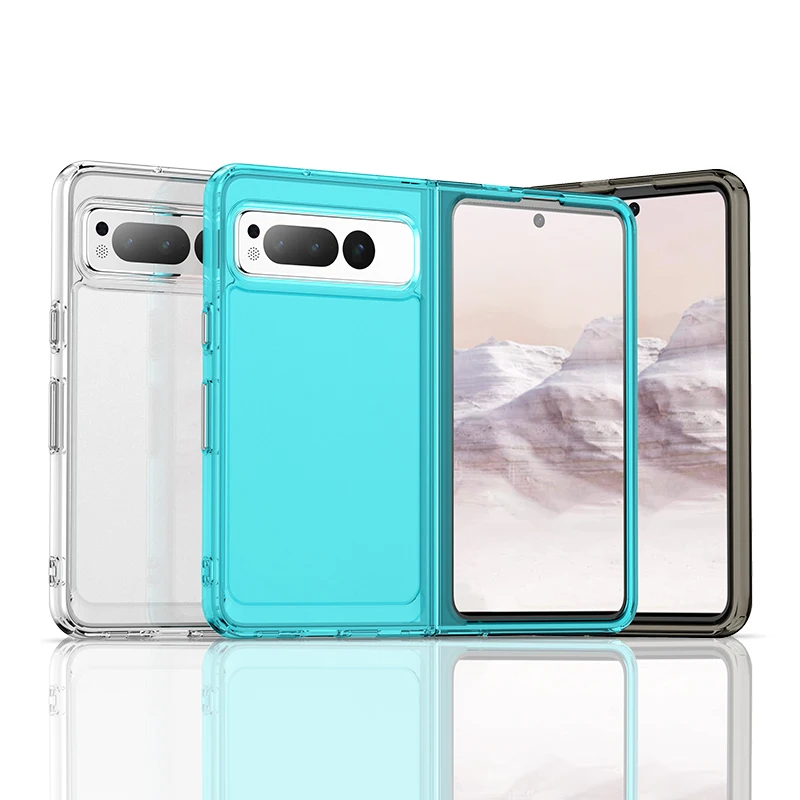 Google Pixel Fold용 캔디 충격 방지 실리콘 범퍼 휴대폰 케이스