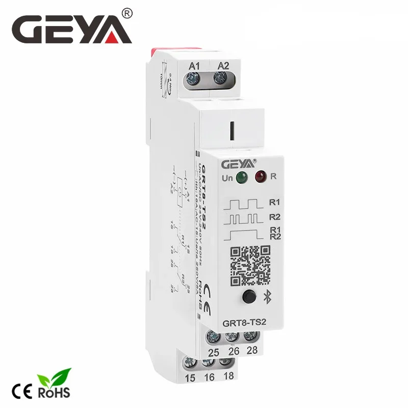 

GEYA GRT8-TS Bluetooth Time Control Relay AC/DC24V-240V Power on off WirelessTimer Switch 16A Mobile Control APP