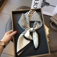 Fashionable Silk Scarf Square Versatile Retro Print Women's Accessories Professional Simulation Silk Small Tie Vintage Style