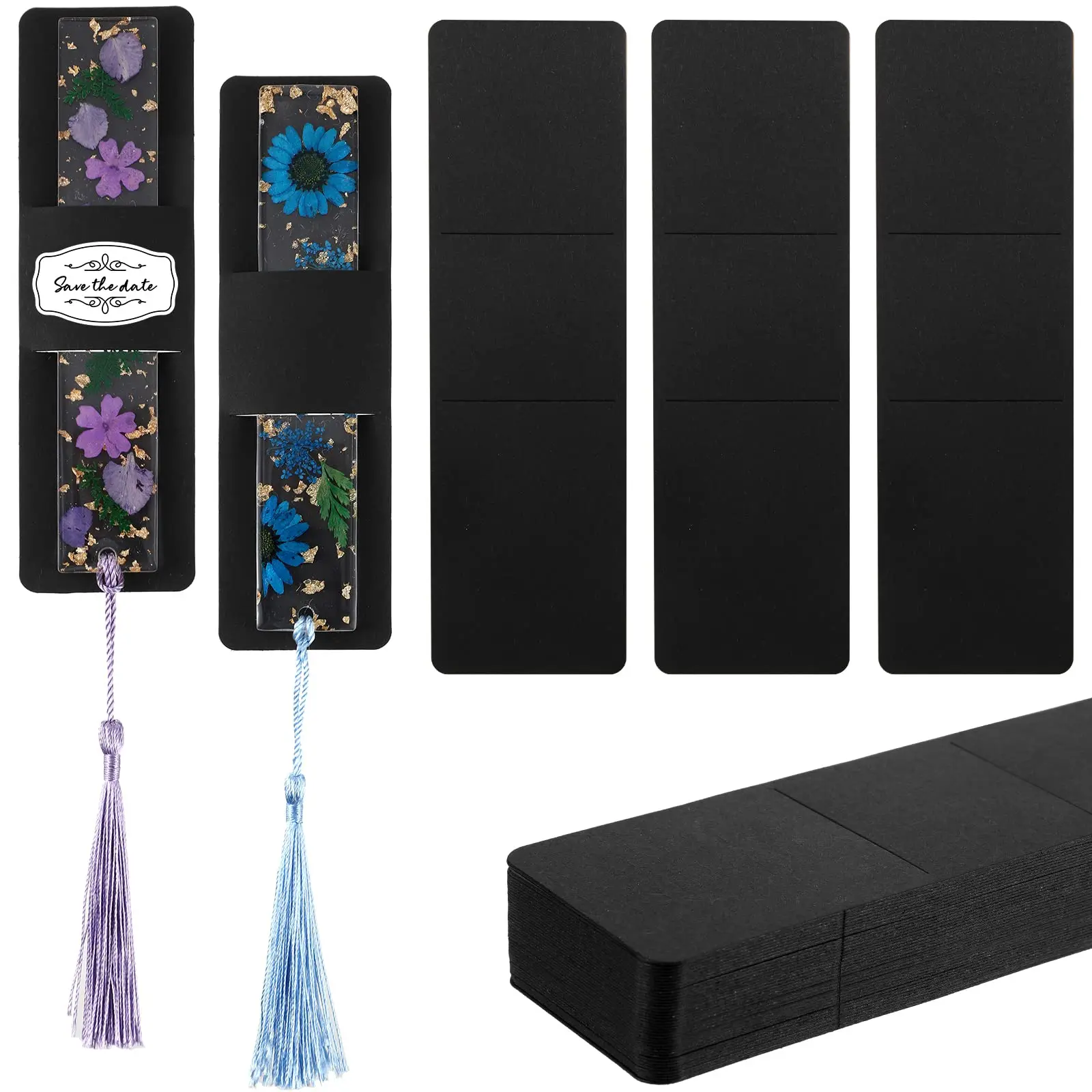 50PcsResinBookmarkHolderKraftBookmarkSleevesDIYBookmarks