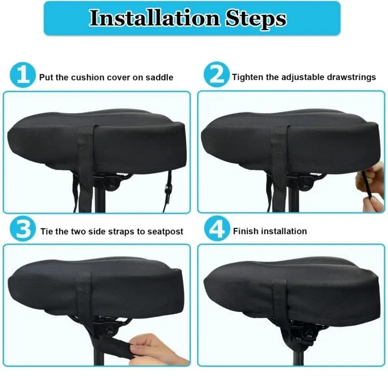 Bicycle Seat Cover Bike Seat Cover Gel Spong Comfortable Exercise Bike Seat Cushion Cover Soft for Cycling Class Mountain Stationary Bikes
