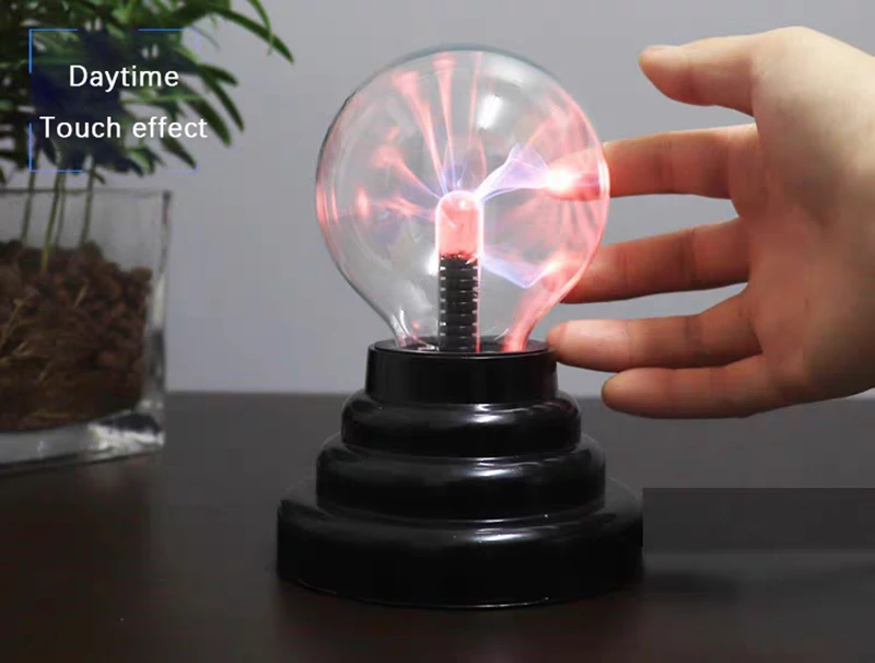 3 Inch Magic Plasma Ball Lamp LED Atmosphere Night Light Touch Control Glass Plasma Light Bedroom Decor Kids Gifts